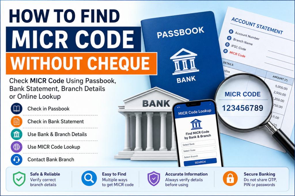 How to find MICR code without cheque