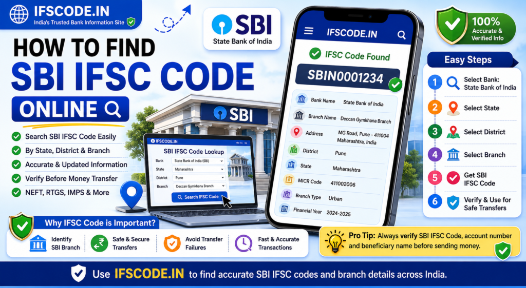 How to find SBI IFSC code online