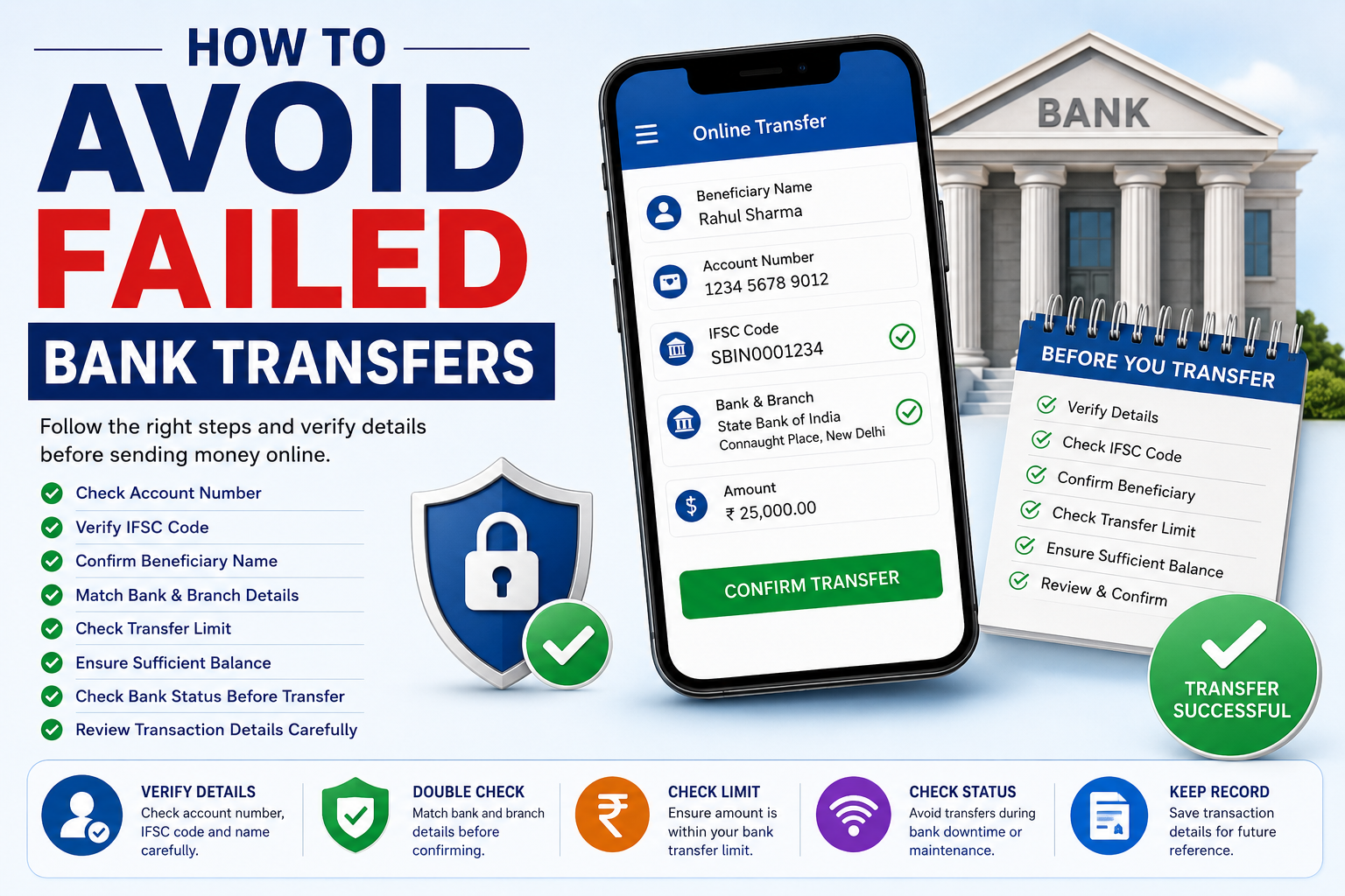 How to avoid failed bank transfers
