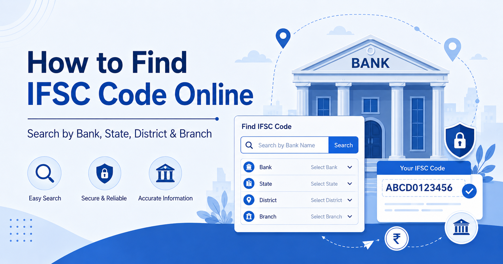 How to find IFSC code online by bank state district and branch