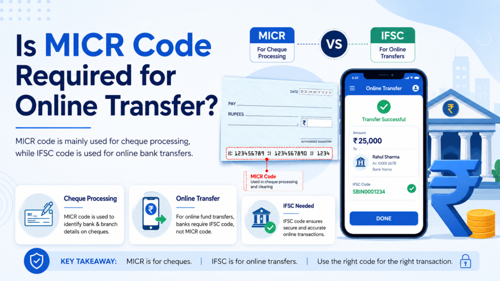 Is MICR code required for online transfer