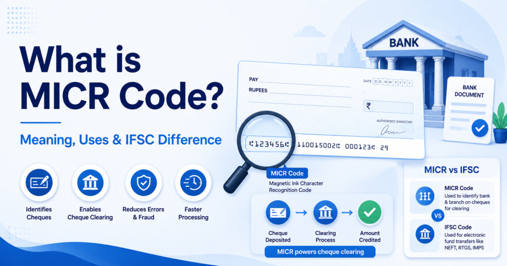 What is MICR code meaning uses and difference between MICR and IFSC code