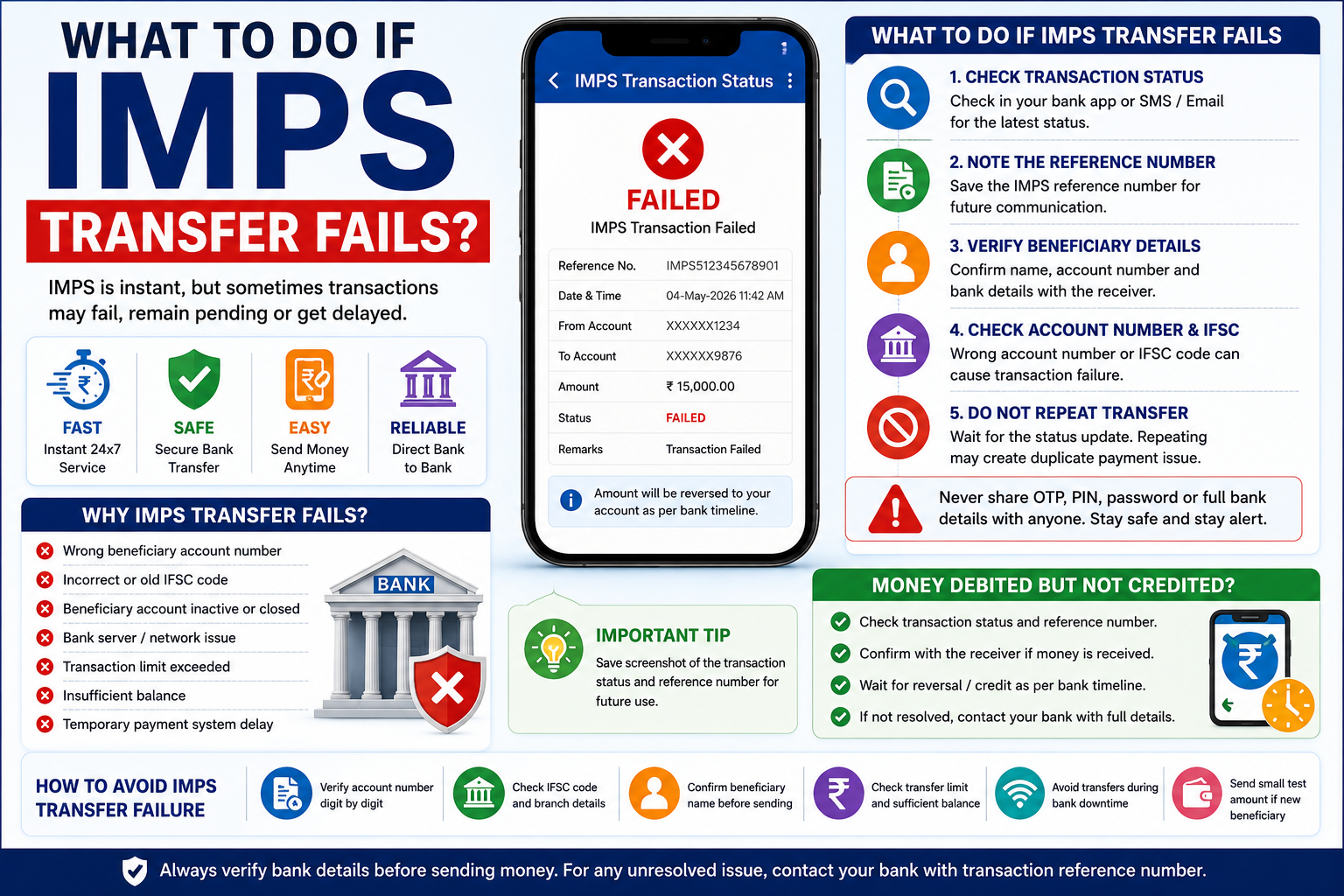 What to do if IMPS transfer fails