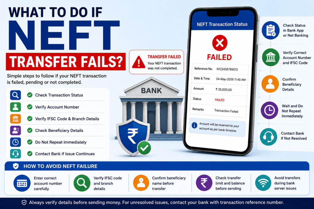 What to do if NEFT transfer fails