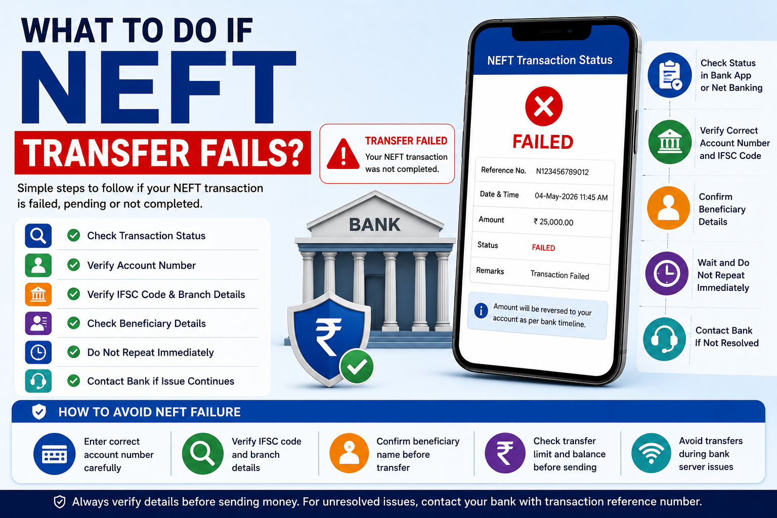 What to do if NEFT transfer fails